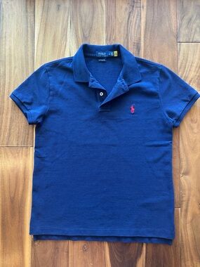 Ralph Lauren Blue Polo with Yellow Logo Tag
